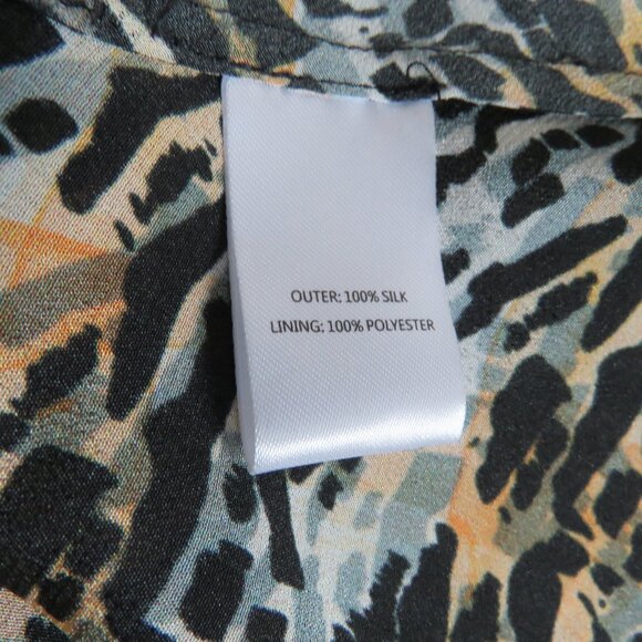 SALONI Lea 100% Silk Crepe Mini Wrap Dress in Ink Tiger Print - Size US 4 - Picture 16 of 16